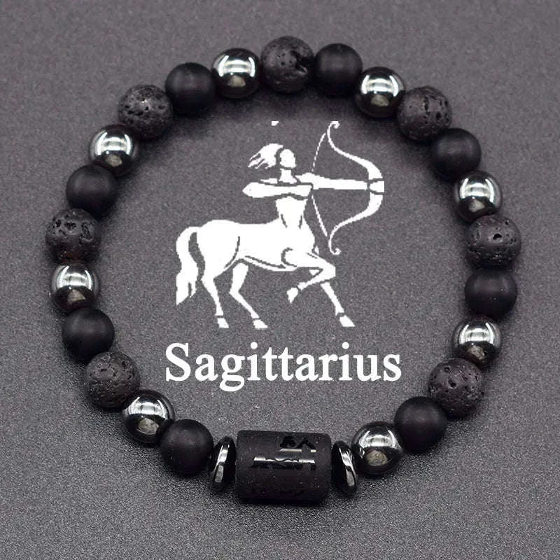 🌌 The "Celestial Identity" 12 Constellation Bracelet: Zodiac Charm & Personality Talisman (Unisex) 14 Sagittarius 8mm Beads