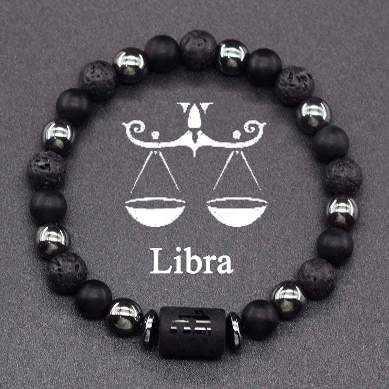 🌌 The "Celestial Identity" 12 Constellation Bracelet: Zodiac Charm & Personality Talisman (Unisex) 11 Libra 8mm Beads