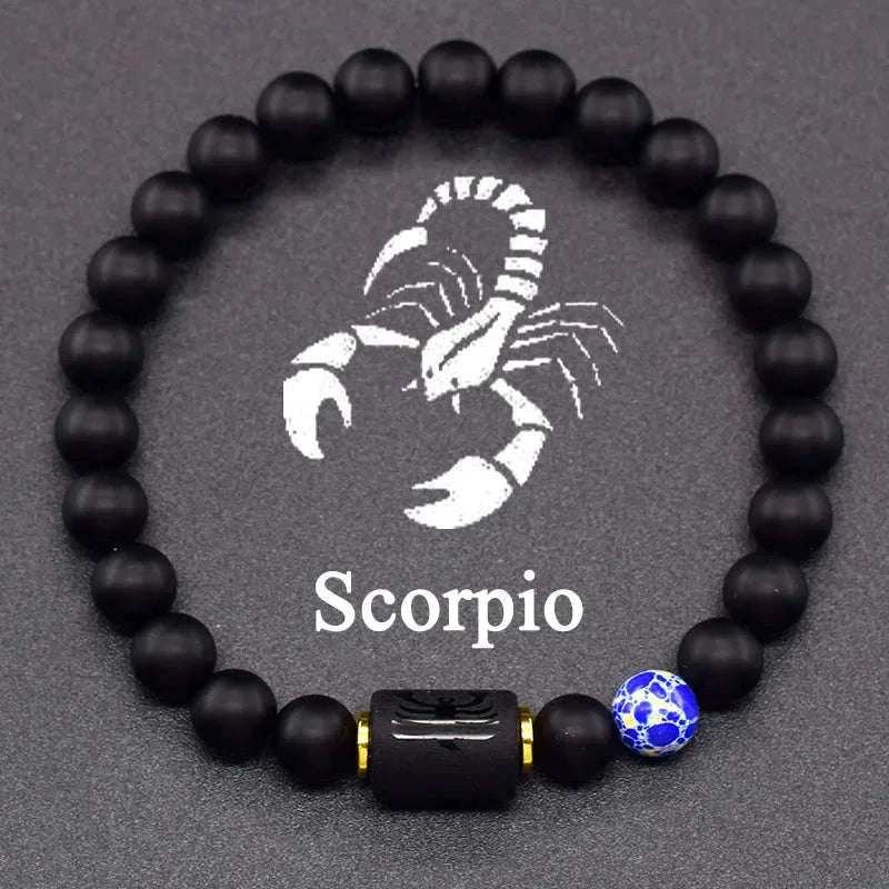 🌌 The "Celestial Identity" 12 Constellation Bracelet: Zodiac Charm & Personality Talisman (Unisex) 30 Scorpio 8mm Beads
