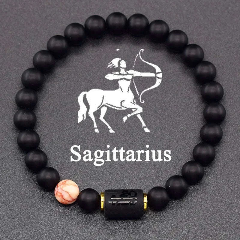 🌌 The "Celestial Identity" 12 Constellation Bracelet: Zodiac Charm & Personality Talisman (Unisex) 34 Sagittarius 8mm Beads