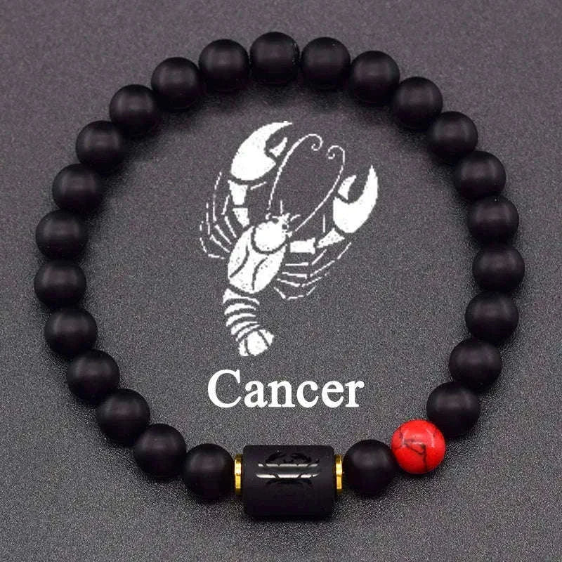 🌌 The "Celestial Identity" 12 Constellation Bracelet: Zodiac Charm & Personality Talisman (Unisex) 35 Cancer 8mm Beads