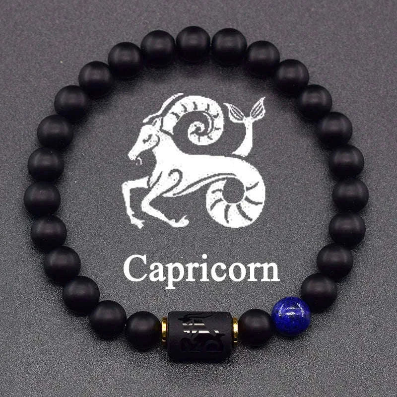 🌌 The "Celestial Identity" 12 Constellation Bracelet: Zodiac Charm & Personality Talisman (Unisex) 32 Capricorn 8mm Beads