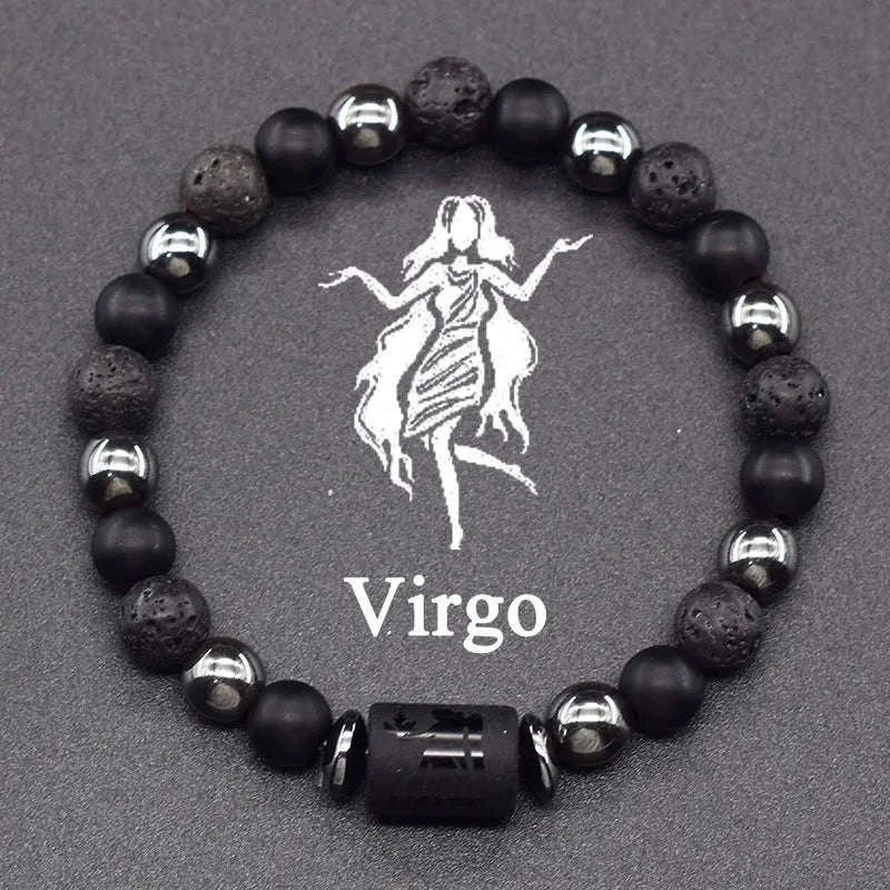 🌌 The "Celestial Identity" 12 Constellation Bracelet: Zodiac Charm & Personality Talisman (Unisex) 7 Virgo 8mm Beads