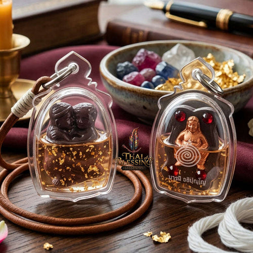 ✨ [The Celestial Union of Infinite Devotion] Sacred "Inn In Fah" (The Heaven-Blessed Couple) – Master-Blessed by Phra Ajarn Anuphong, Wat Uthaitharam (2024) Thai Blessing Co By RURUECHA