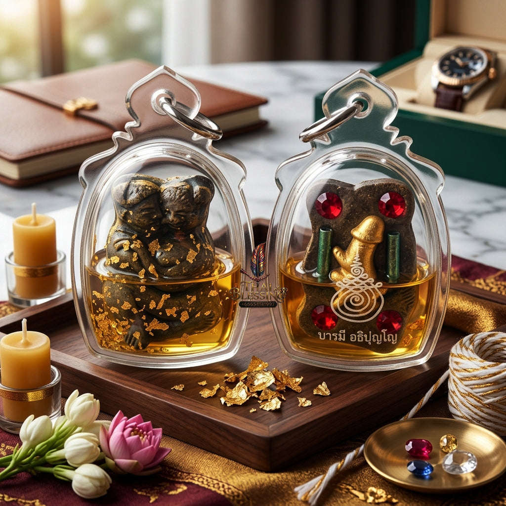 ✨ [The Celestial Union of Infinite Devotion] Sacred "Inn In Fah" (The Heaven-Blessed Couple) – Master-Blessed by Phra Ajarn Anuphong, Wat Uthaitharam (2024)