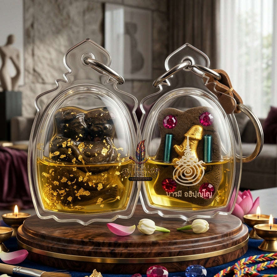 ✨ [The Celestial Union of Infinite Devotion] Sacred "Inn In Fah" (The Heaven-Blessed Couple) – Master-Blessed by Phra Ajarn Anuphong, Wat Uthaitharam (2024) Thai Blessing Co By RURUECHA