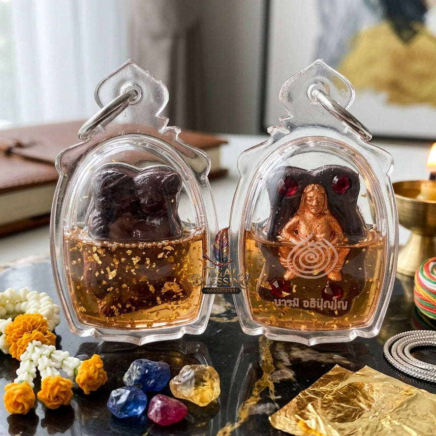 ✨ [The Celestial Union of Infinite Devotion] Sacred "Inn In Fah" (The Heaven-Blessed Couple) – Master-Blessed by Phra Ajarn Anuphong, Wat Uthaitharam (2024) Thai Blessing Co By RURUECHA