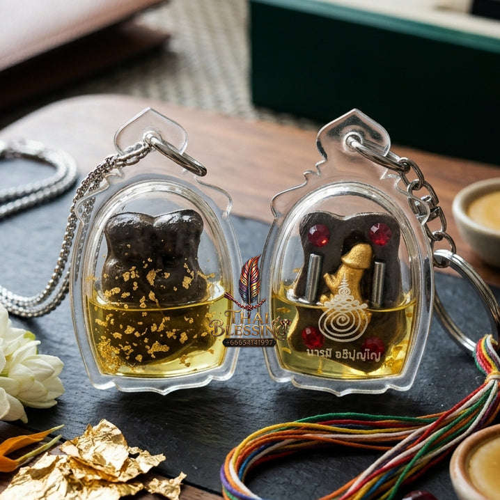 ✨ [The Celestial Union of Infinite Devotion] Sacred "Inn In Fah" (The Heaven-Blessed Couple) – Master-Blessed by Phra Ajarn Anuphong, Wat Uthaitharam (2024) Thai Blessing Co By RURUECHA