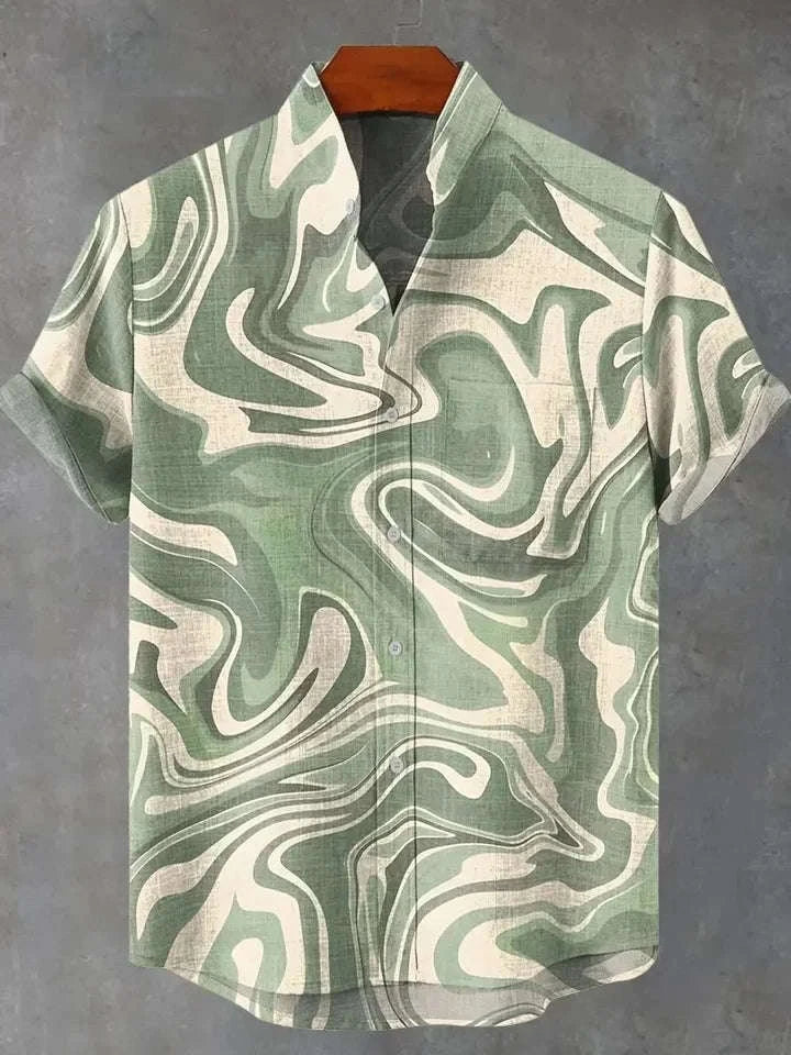 🎉 The Chromatic Horizon 3D Masterpiece: Best-Selling Men's Designer Hawaiian Shirt – High-Definition Multi-Color Print, Breathable Premium Linen-Blend, and Sophisticated Outdoor Party Silhouette