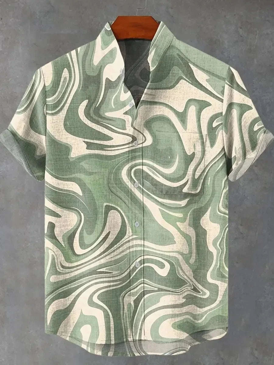 🎉 The Chromatic Horizon 3D Masterpiece: Best-Selling Men's Designer Hawaiian Shirt – High-Definition Multi-Color Print, Breathable Premium Linen-Blend, and Sophisticated Outdoor Party Silhouette DXYM-OL13