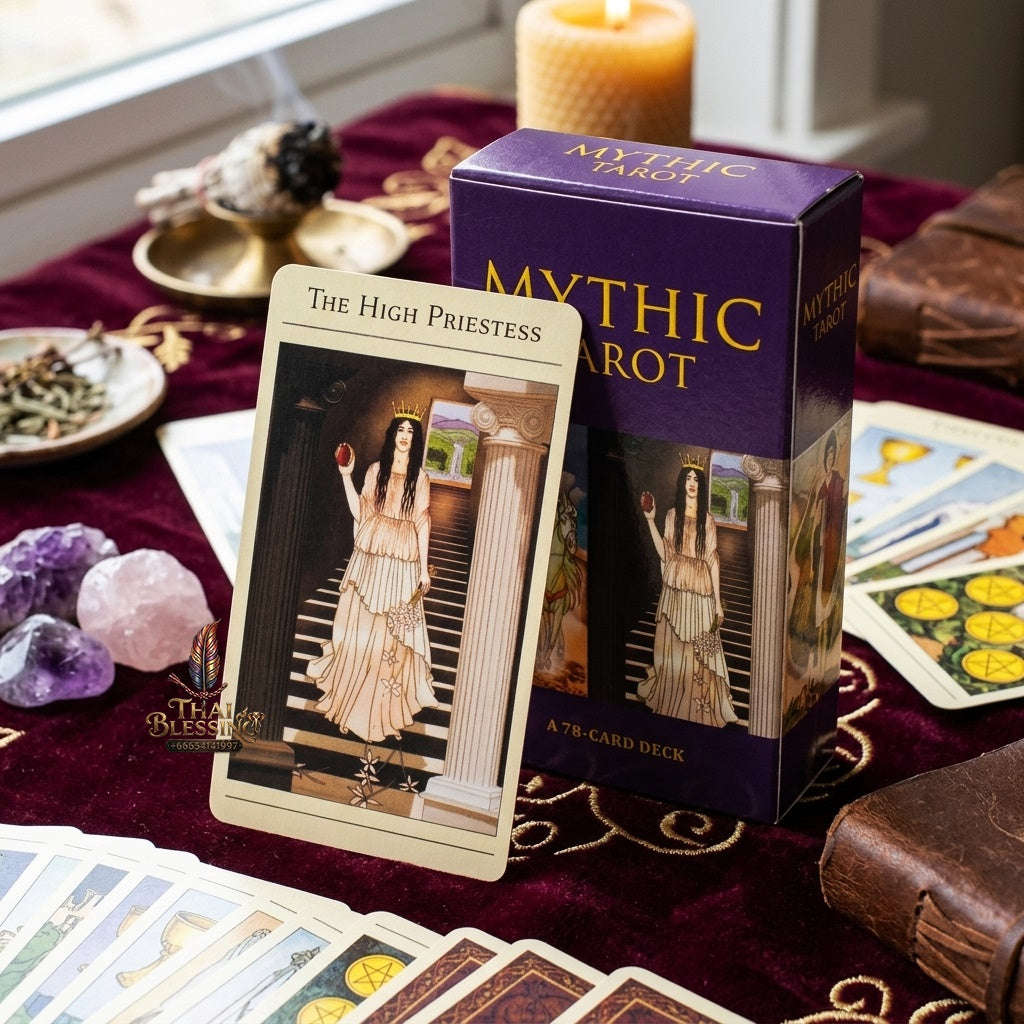 ✨ The Classic Tarot Cards Deck 78-Card Rider-Waite Foundation Set Guidebook: Beginner-Friendly & Premium Tabletop Divination Art Collectible for Fortune Telling Thai Blessing Co By RURUECHA