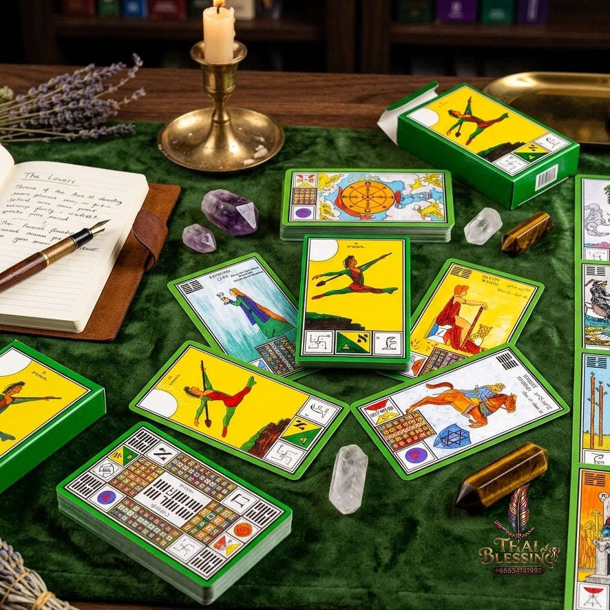 ✨ The Classic Tarot Cards Deck 78-Card Rider-Waite Foundation Set Guidebook: Beginner-Friendly & Premium Tabletop Divination Art Collectible for Fortune Telling Thai Blessing Co By RURUECHA