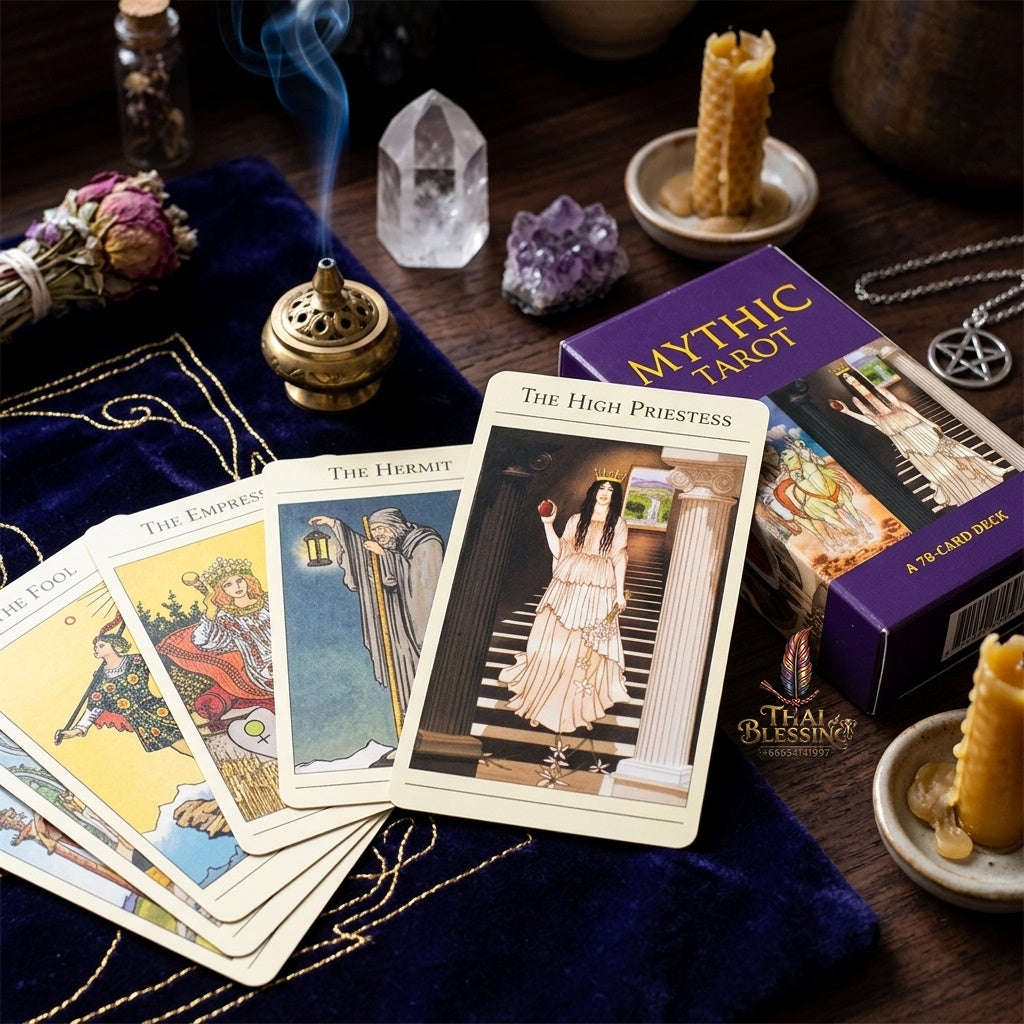 ✨ The Classic Tarot Cards Deck 78-Card Rider-Waite Foundation Set Guidebook: Beginner-Friendly & Premium Tabletop Divination Art Collectible for Fortune Telling Thai Blessing Co By RURUECHA