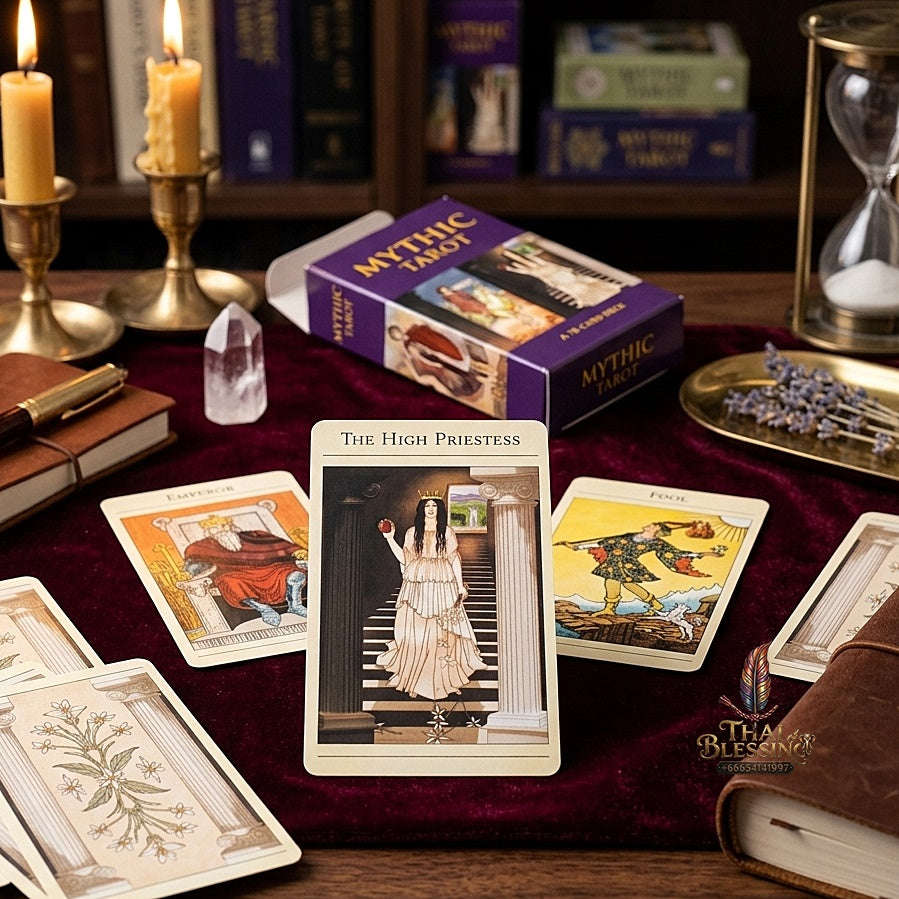 ✨ The Classic Tarot Cards Deck 78-Card Rider-Waite Foundation Set Guidebook: Beginner-Friendly & Premium Tabletop Divination Art Collectible for Fortune Telling Thai Blessing Co By RURUECHA