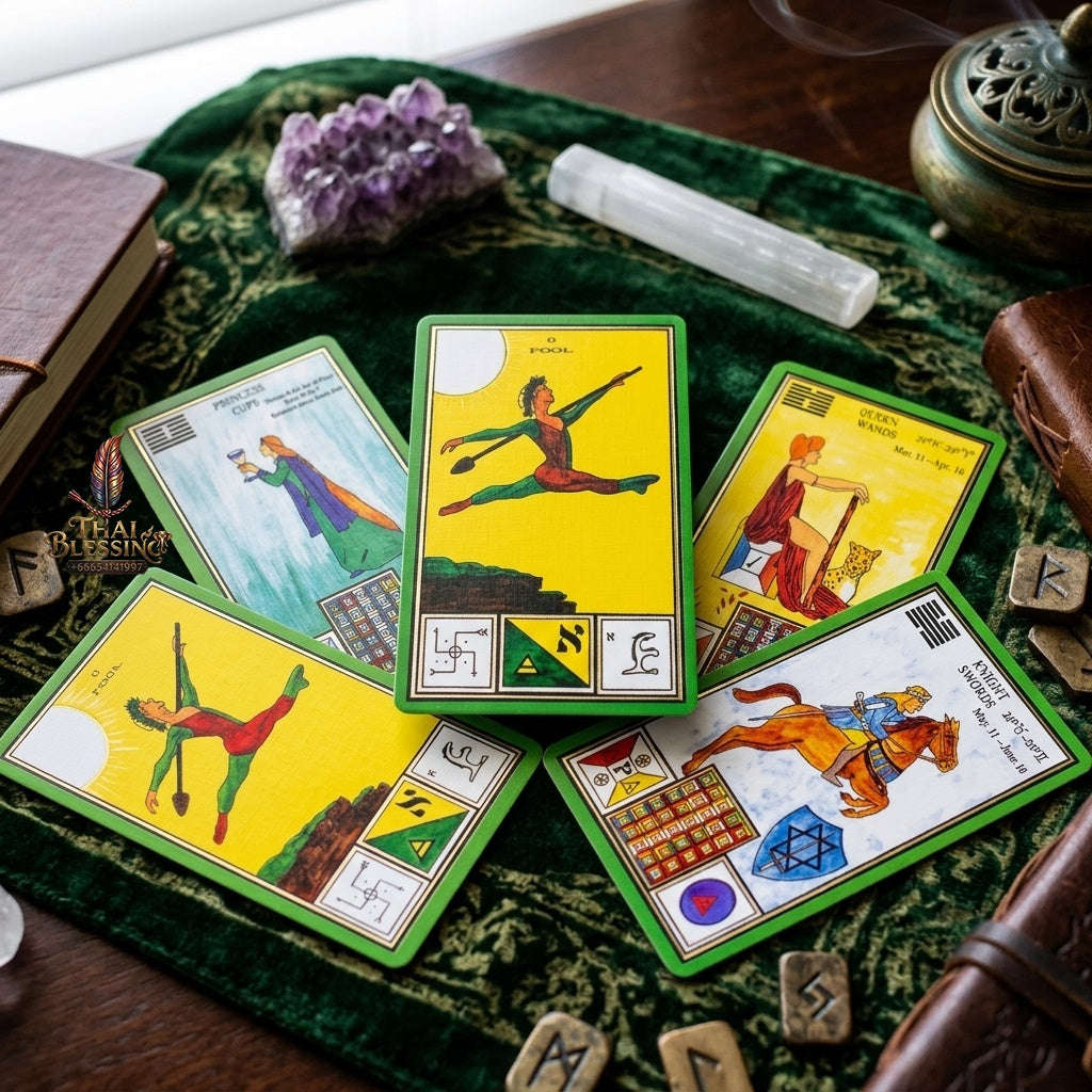 ✨ The Classic Tarot Cards Deck 78-Card Rider-Waite Foundation Set Guidebook: Beginner-Friendly & Premium Tabletop Divination Art Collectible for Fortune Telling Thai Blessing Co By RURUECHA
