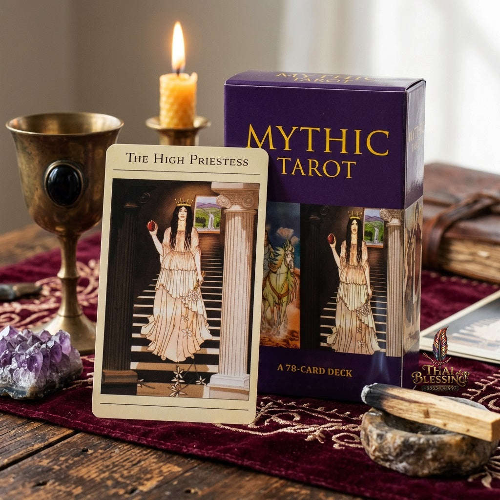 ✨ The Classic Tarot Cards Deck 78-Card Rider-Waite Foundation Set Guidebook: Beginner-Friendly & Premium Tabletop Divination Art Collectible for Fortune Telling Thai Blessing Co By RURUECHA