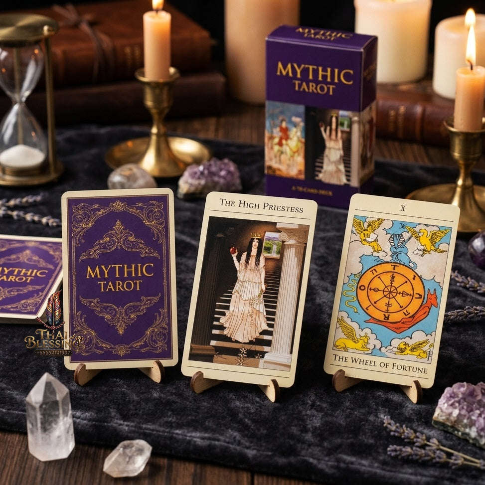✨ The Classic Tarot Cards Deck 78-Card Rider-Waite Foundation Set Guidebook: Beginner-Friendly & Premium Tabletop Divination Art Collectible for Fortune Telling Thai Blessing Co By RURUECHA