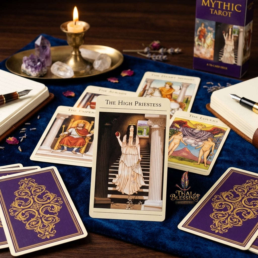 ✨ The Classic Tarot Cards Deck 78-Card Rider-Waite Foundation Set Guidebook: Beginner-Friendly & Premium Tabletop Divination Art Collectible for Fortune Telling Thai Blessing Co By RURUECHA