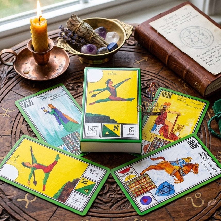 ✨ The Classic Tarot Cards Deck 78-Card Rider-Waite Foundation Set Guidebook: Beginner-Friendly & Premium Tabletop Divination Art Collectible for Fortune Telling Thai Blessing Co By RURUECHA