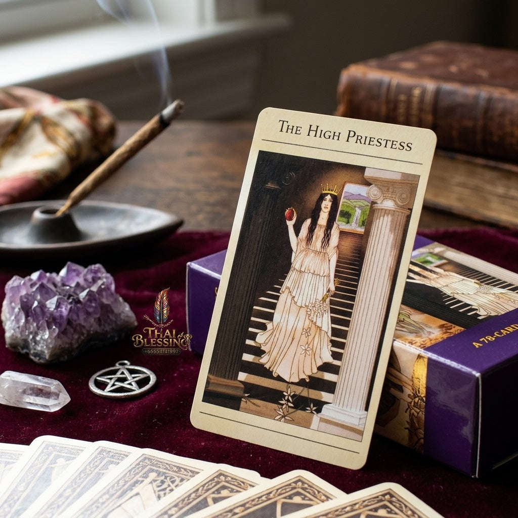 ✨ The Classic Tarot Cards Deck 78-Card Rider-Waite Foundation Set Guidebook: Beginner-Friendly & Premium Tabletop Divination Art Collectible for Fortune Telling Thai Blessing Co By RURUECHA
