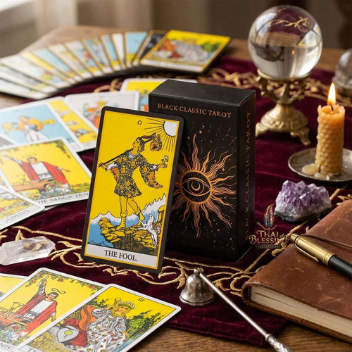 The Classic Tarot Cards Deck - 78-Card Rider-Waite Foundation Set with Guidebook | Beginner-Friendly & Premium Tabletop Divination Art Collectible for Fortune Telling Thai Blessing Co By RURUECHA