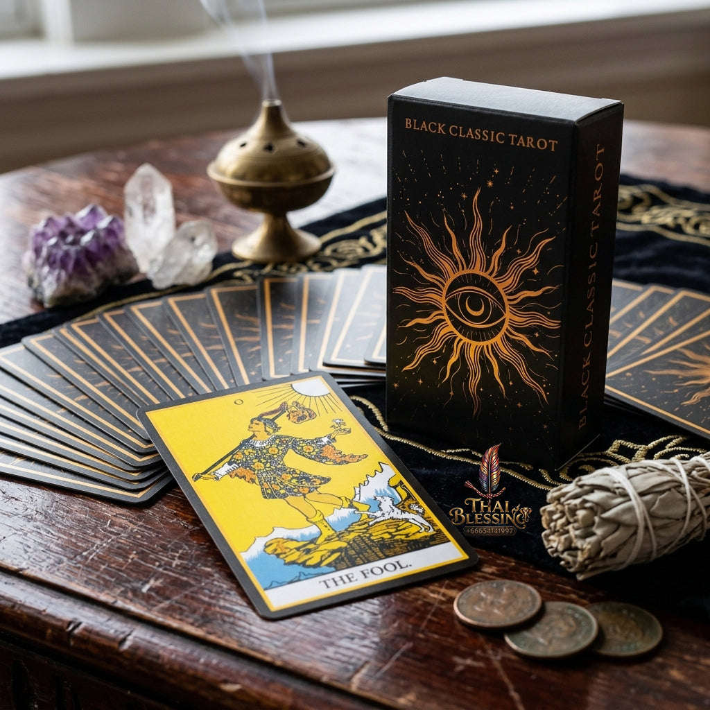 The Classic Tarot Cards Deck - 78-Card Rider-Waite Foundation Set with Guidebook | Beginner-Friendly & Premium Tabletop Divination Art Collectible for Fortune Telling Thai Blessing Co By RURUECHA