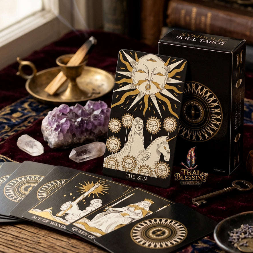 The Classic Tarot Cards Deck - 78-Card Rider-Waite Foundation Set with Guidebook | Beginner-Friendly & Premium Tabletop Divination Art Collectible for Fortune Telling Thai Blessing Co By RURUECHA