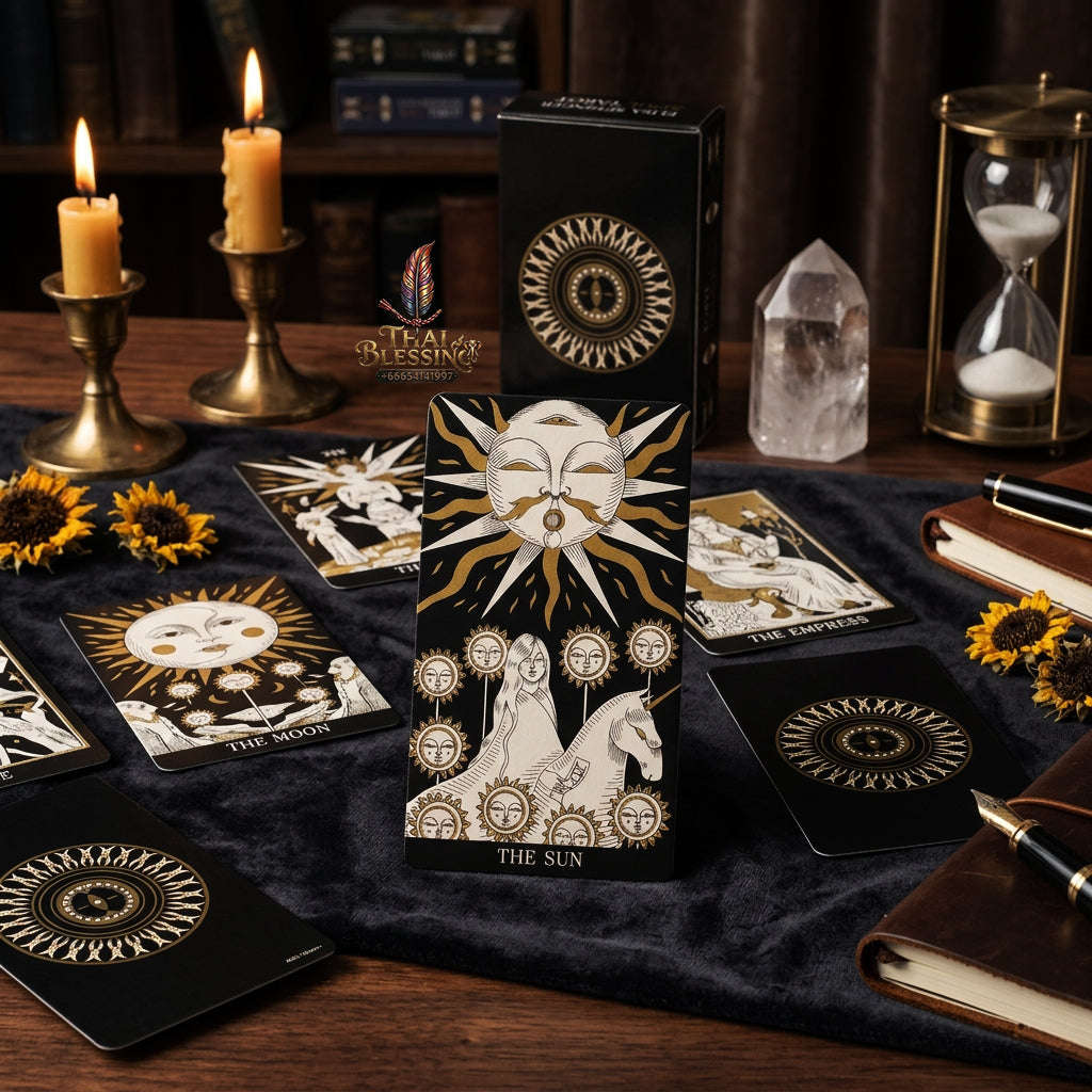 The Classic Tarot Cards Deck - 78-Card Rider-Waite Foundation Set with Guidebook | Beginner-Friendly & Premium Tabletop Divination Art Collectible for Fortune Telling Thai Blessing Co By RURUECHA