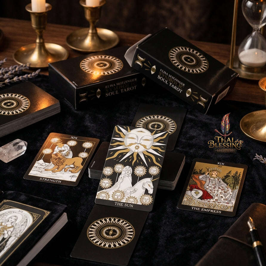 The Classic Tarot Cards Deck - 78-Card Rider-Waite Foundation Set with Guidebook | Beginner-Friendly & Premium Tabletop Divination Art Collectible for Fortune Telling Thai Blessing Co By RURUECHA