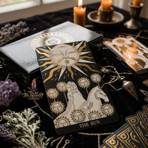 The Classic Tarot Cards Deck - 78-Card Rider-Waite Foundation Set with Guidebook | Beginner-Friendly & Premium Tabletop Divination Art Collectible for Fortune Telling Thai Blessing Co By RURUECHA
