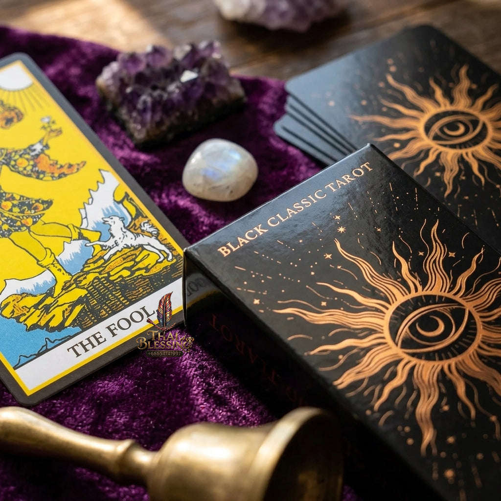 The Classic Tarot Cards Deck - 78-Card Rider-Waite Foundation Set with Guidebook | Beginner-Friendly & Premium Tabletop Divination Art Collectible for Fortune Telling Thai Blessing Co By RURUECHA