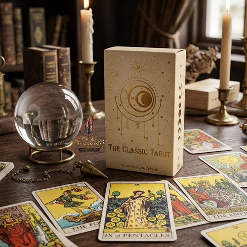 The Classic Tarot Deck - 78-Card Rider-Waite Foundation Set with Guidebook, Easy for Beginners & Collectors, Traditional Fortune Telling & Tabletop Divination Art Collectible Thai Blessing Co By RURUECHA