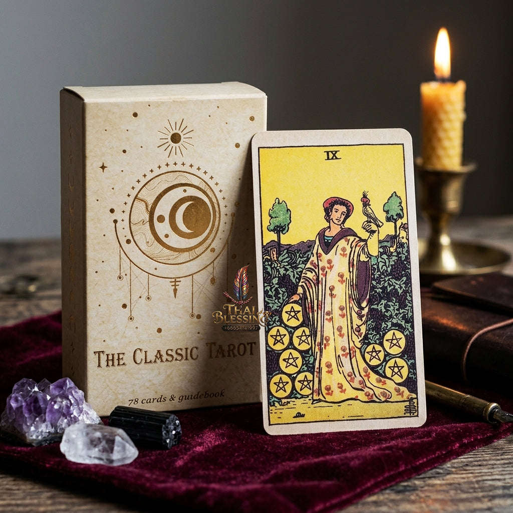 The Classic Tarot Deck - 78-Card Rider-Waite Foundation Set with Guidebook, Easy for Beginners & Collectors, Traditional Fortune Telling & Tabletop Divination Art Collectible Thai Blessing Co By RURUECHA