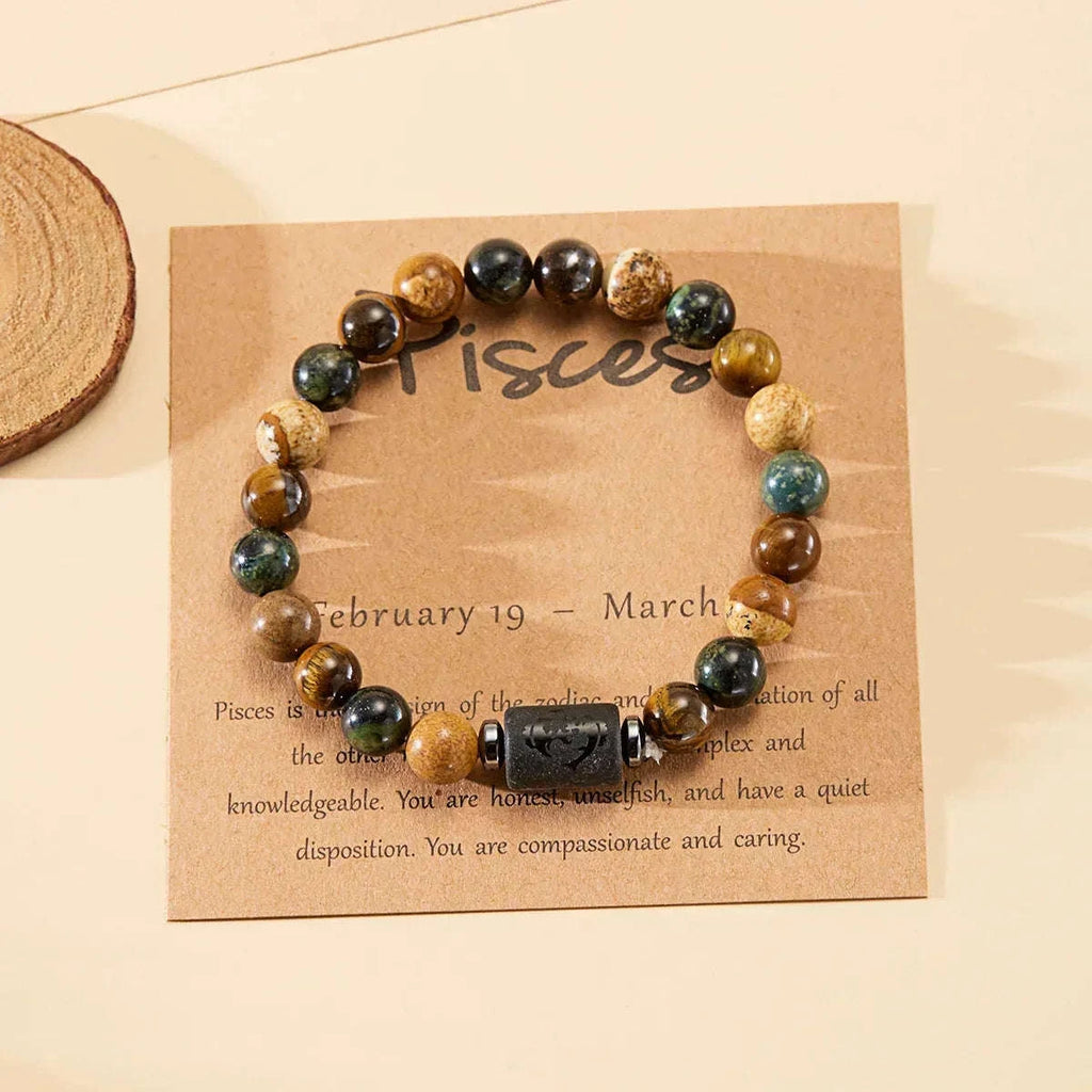 🐅 The "Cosmic Warrior" Zodiac Bracelet: Golden Tiger Eye Constellation Talisman (Men & Women)