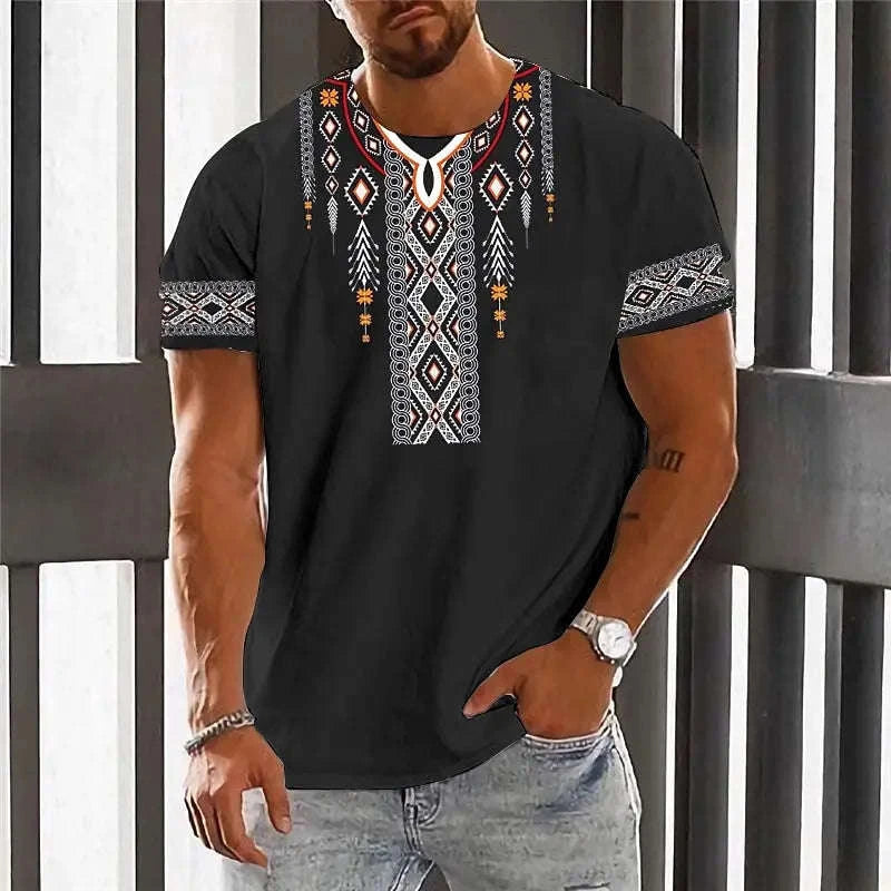 🌍 The Dashiki Street-Heritage T-Shirt: Premium Men’s Vintage Ethnic Tee – High-Definition Traditional Dashiki Print, Breathable Soft-Touch Cotton Blend, and Sophisticated Retro Streetwear Short-Sleeve