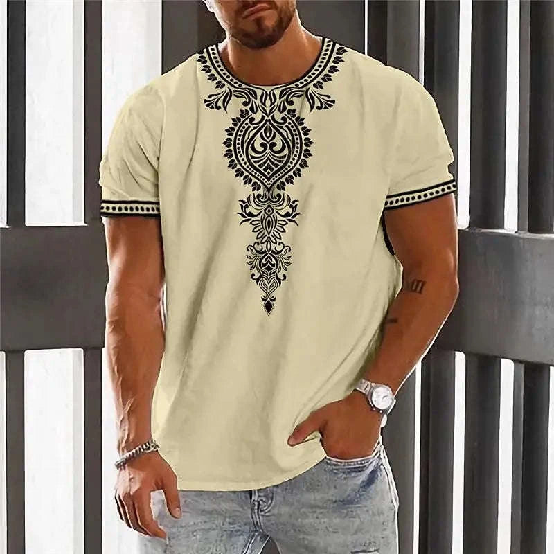 🌍 The Dashiki Street-Heritage T-Shirt: Premium Men’s Vintage Ethnic Tee – High-Definition Traditional Dashiki Print, Breathable Soft-Touch Cotton Blend, and Sophisticated Retro Streetwear Short-Sleeve H24091518091