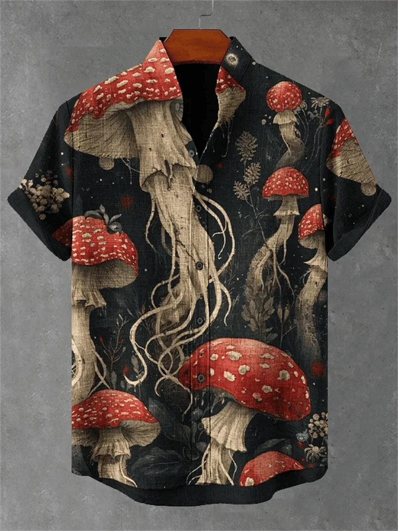 🌊 The Deep-Sea Medusa Edition: Premium Men’s 3D Jellyfish Linen Shirt – High-Definition Surrealist Graphic Print, Breathable Organic Cotton-Linen Blend, and Sophisticated Modern-Fit Holiday Button-Down OE762