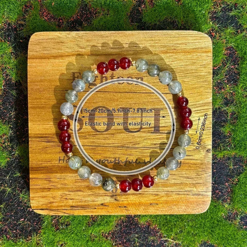 🧠 The "Deep Thinker" Bracelet: Natural Moonstone & Garnet for Focus & Clarity