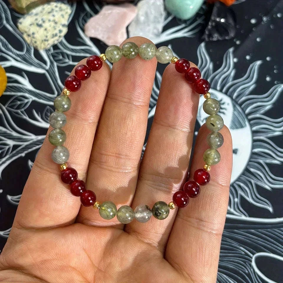 🧠 The "Deep Thinker" Bracelet: Natural Moonstone & Garnet for Focus & Clarity