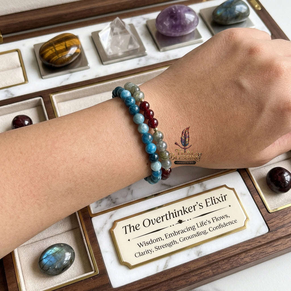 🧠 The "Deep Thinker" Bracelet: Natural Moonstone & Garnet for Focus & Clarity