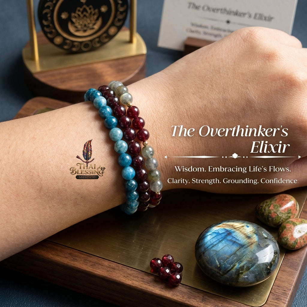 🧠 The "Deep Thinker" Bracelet: Natural Moonstone & Garnet for Focus & Clarity