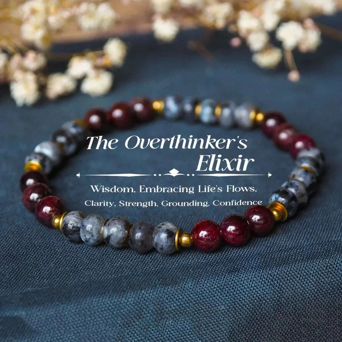 🧠 The "Deep Thinker" Bracelet: Natural Moonstone & Garnet for Focus & Clarity