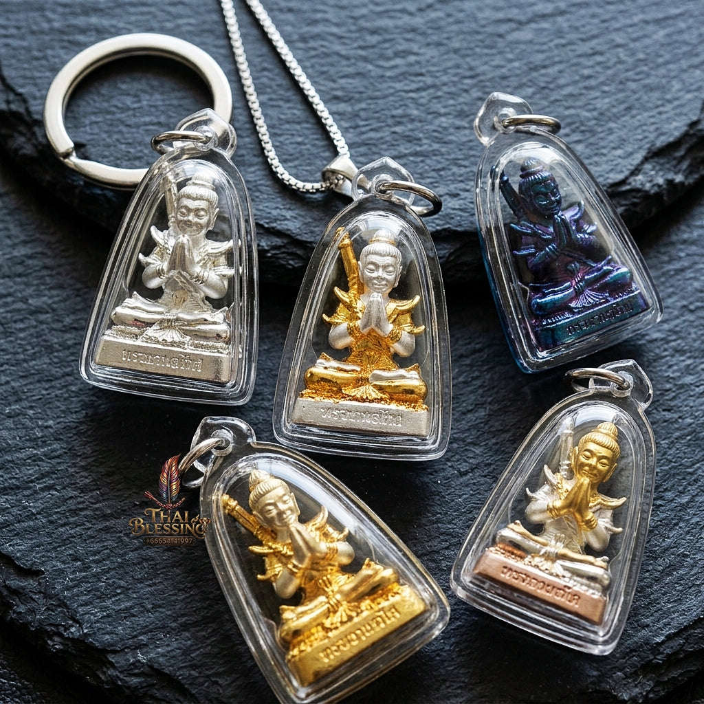 💥 THE DUAL-TONE METAL MASTERPIECE OF MESMERIZING ENTHRALLMENT: THE KRU BA NUEA RITH 2K GOLD & SILVER PLATED KHUN PHAEN!  Sacred "Khun Phaen Saen Arkhom Thai Blessing Co By RURUECHA
