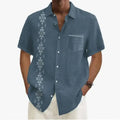 🌍 The Ethno-Block 3D Masterpiece: Premium Men’s Ethnic Color-Block Shirt – High-Definition Digital Print, Breathable Short-Sleeve Button-Down (Hemd Herren), and Sophisticated Resort Silhouette CSFQQQD338