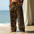 🎨 The Ethno-Geometric Urban Nomad Trousers: Premium Men’s Wide-Leg Pants – High-Definition Ethnic Print, Mid-Rise Elastic Drawstring Waist, Breathable Outdoor Comfort, and Sophisticated Autumn Silhouette SJZHH202522136