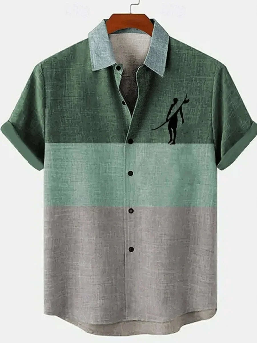 🌍 The Ethno-Vintage Heritage Shirt: Premium Men’s Organic Linen Hawaiian Top – High-Definition Tribal Artistic Print, Breathable Short-Sleeve Casual Button-Down, and Sophisticated Street-Style Silhouette ZT253