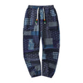 ✨ The Euro-Heritage Paisley Linen Trousers: Premium Men's Cotton-Linen Blend Casual Pants – Featuring Intricate 3D Paisley Graphics, Mid-Waist Drawstring, and Tailored Comfort for Spring/Autumn Seasons S01G