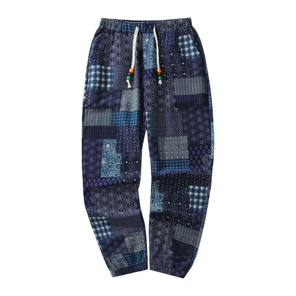 ✨ The Euro-Heritage Paisley Linen Trousers: Premium Men's Cotton-Linen Blend Casual Pants – Featuring Intricate 3D Paisley Graphics, Mid-Waist Drawstring, and Tailored Comfort for Spring/Autumn Seasons
