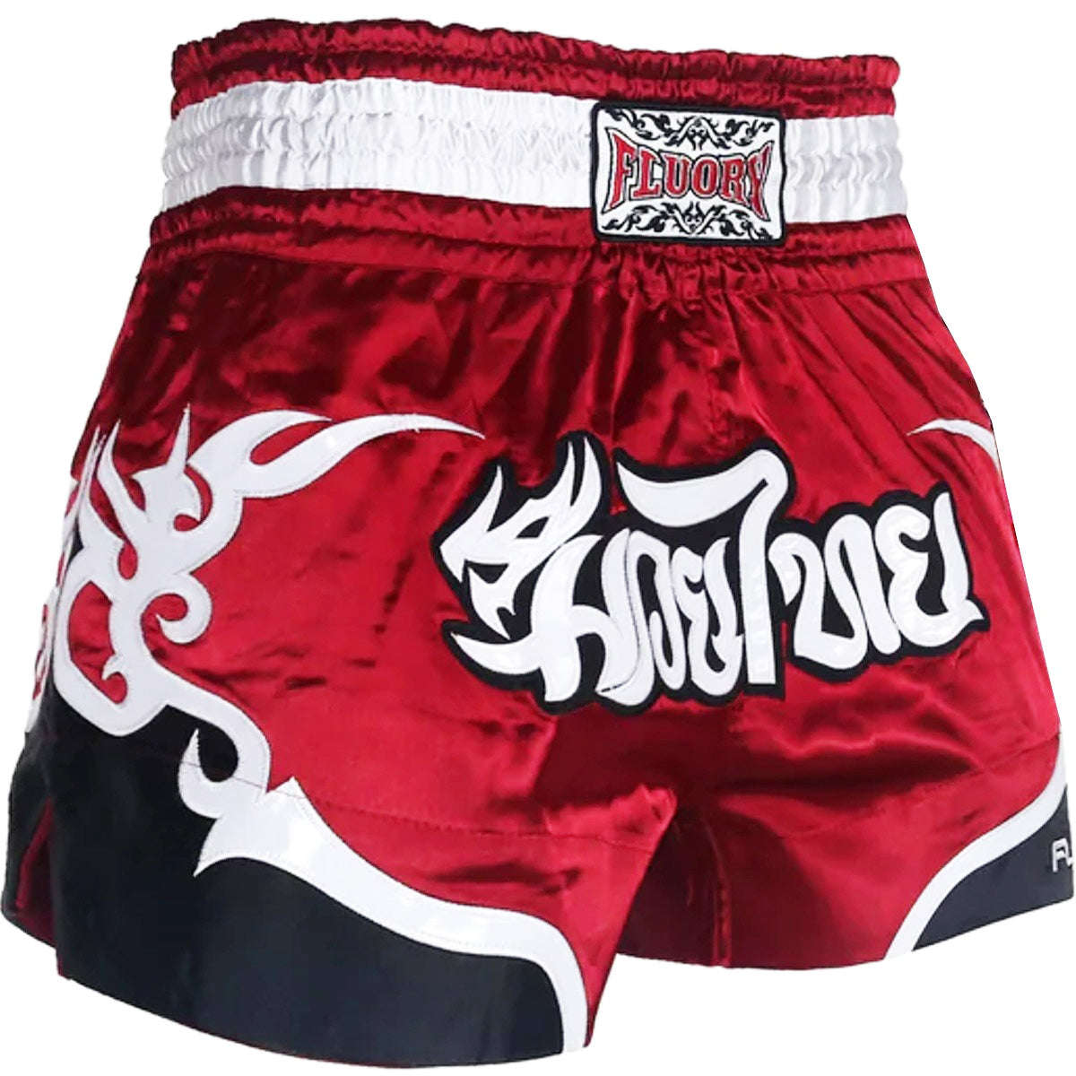 🏮 The FLUORY Elite Strike: Professional Muay Thai & Kickboxing Shorts – High-Performance Satin MMA Trunks for Competition and Combat Training, Unisex Design for Men, Women, and Kids (Red Muay Thai shorts)