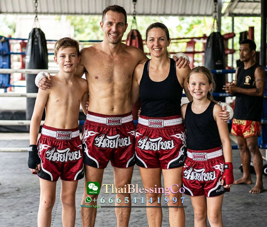 🏮 The FLUORY Elite Strike: Professional Muay Thai & Kickboxing Shorts – High-Performance Satin MMA Trunks for Competition and Combat Training, Unisex Design for Men, Women, and Kids (Red Muay Thai shorts)